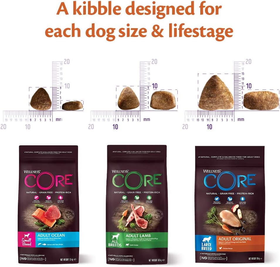 Wellness CORE Adult Lamb, 10kg, Lamb, Dry Dog Food for All Dog Breeds