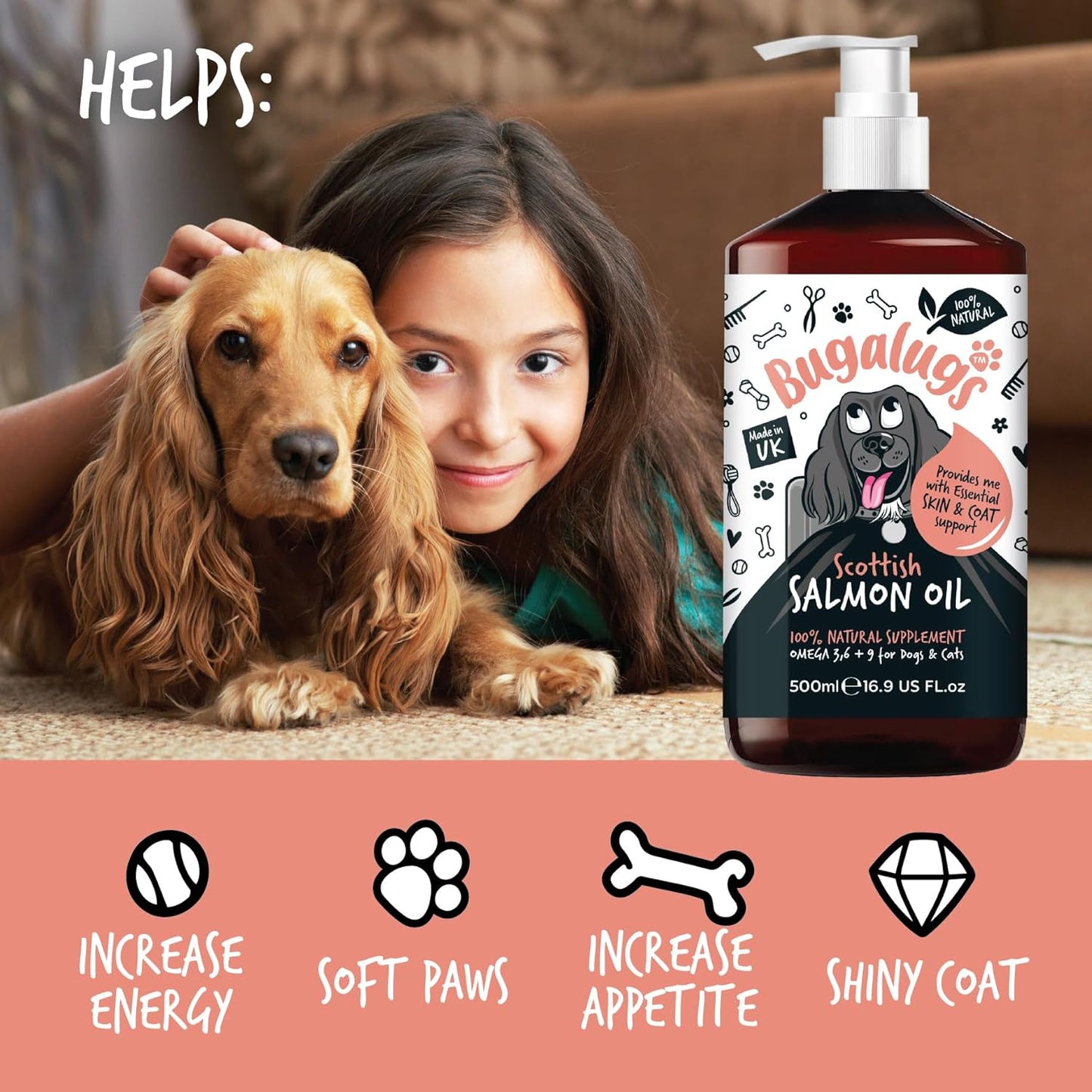 Bugalugs Scottish Salmon Oil For Dogs & Cats
